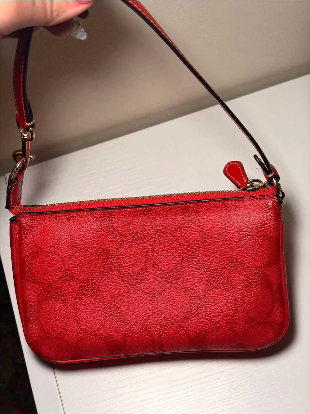 Coach Nolita 19 w gold hardware in signature canvas